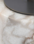 Brunson - White Marble Drink Table - Bronze / White