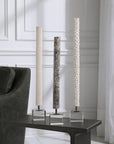 Makira - Cylindrical Sculptures (Set of 3) - Silver