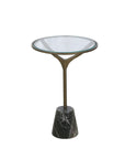 Gianna - Accent Table - Antique Brass / Green Marble