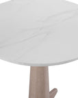 Horizons - End Table - White Oak / White Marble