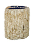 Arco - Petrified Wood Top Accent Table - Black / White