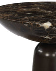 Hastings - Marble Accent Table - Dark Brown