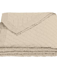 Diamond Linen - Full/Queen Linen Cotton Diamond Quilt - Light Tan