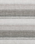 100% French Flax Linen - Queen Variegated Stripe Duvet Cover Set Set of 3 - Charcoal