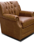 Perry - Leather Swivel Chair With Nails