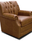 Perry - Leather Swivel Chair With Nails