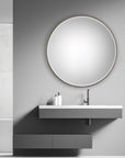 Stefania - Beaded Round Mirror - Silver
