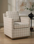 Basie - Casual Linen Swivel Chair - White