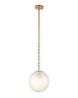 Ripple - 1 Light Frost Glass Pendant - Gold