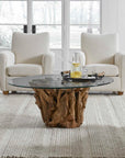 Driftwood - Glass Top Large Coffee Table
