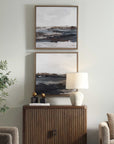 Bring Me In - Framed Landscape Painting (Set of 2) - Blue / Brown / Pink / Purple / White