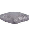 Genuine Leather - Geometric Studded Throw Pillow - Gray