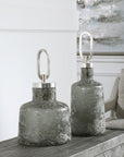 Storm - Art Glass Bottles (Set of 2) - Dark Gray