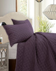Velvet Diamond - Full/Queen Quilt Set Set of 3 - Amethyst