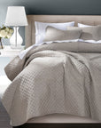 Anna - Twin Diamond Quilted Coverlet - Taupe