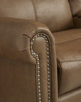 Bernard - Power Reclining Sofa With Console, Power Headrests & Lumbar, Nailhead Trim