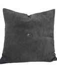 Western Suede Pillow - Western Suede Antique Silver Concho & Studded Pillow - Gray