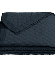 Diamond Linen - Full/Queen Linen Cotton Diamond Quilt - Navy