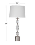 Bella - Table Lamp - Clear / Brushed Silver