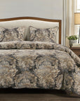 Victoria - King Washed Linen Comforter Set Set of 3 - Multi Color