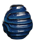Helix Swirl - Outdoor Vase - Blue