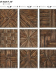 Bryndle - Rustic Wooden Squares (Set of 9) - Dark Brown