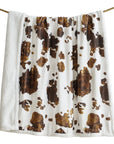 Campfire - Elsa Cowhide Campfire Sherpa Throw 6 Per Carton - Chocolate
