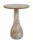 Shura - Indoor-Outdoor Marble Accent Table - Brown / White
