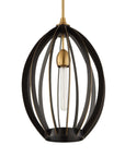 Darby - 1 Light Architectural Oval Pendant - Bronze / Black