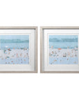 Sea Glass Sandbar - Framed Prints (Set of 2) - Light Blue