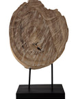 Wood Sculpture - Light Brown / Black