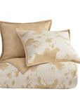 Elsa Cowhide - King Reversible Quilt Set Set of 3 - Light Tan