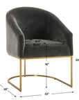 Hanni - Dining Chair - Charcoal / Gold