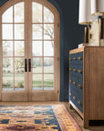 Melange - Geneva Accent Drawer Chest - Blue / Medium Walnut