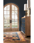 Melange - Geneva Accent Drawer Chest - Blue / Medium Walnut