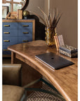 Melange - Geneva Accent Drawer Chest - Blue / Medium Walnut