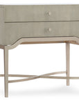 Elixir - 2-Drawer Nightstand - Pearl Silver