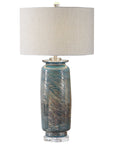 Olesya - Swirl Glass Table Lamp - Blue