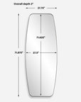 Caspian - Curved Black Dressing Mirror