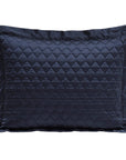 High Shine Satin - 21" x 34" Quatrefoil Quilt Pillow Sham Set Set of 2 - Navy