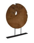 Teak Sculpture Set Set of 2 - Dark Brown
