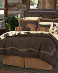 Rustic Barbwire - Twin Barbwire Comforter Set Set of 5 - Chocolate