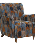 Lainey - Upholstered Ikat Armchair - Blue / Brown / Orange