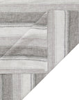 100% French Flax Linen - King Variegated Stripe Duvet Cover Set Set of 3 - Charcoal