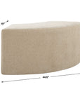 Khai - Rounded Plush Dining Bench - Brown