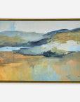 Folded Hills - Framed Landscape Art - Yellow