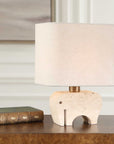 Tusk - Travertine Accent Lamp - Beige