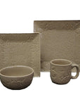 Savannah - Ceramic Dinnerware Set Set of 16 - Taupe
