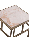 Audrey - Accent Table - Antique Brass / Italian Marble