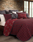 Woodland Plaid - Full/Queen Reversible Quilt Set Set of 3 - Red / Navy